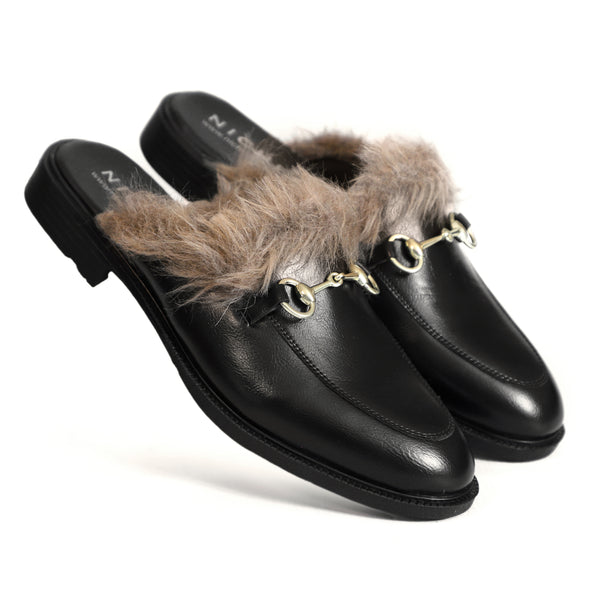 Fur on sale mule loafers