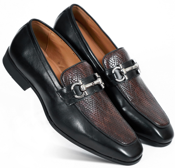 NICHE Black Wine Dual Tone Braided Horsebit Loafers