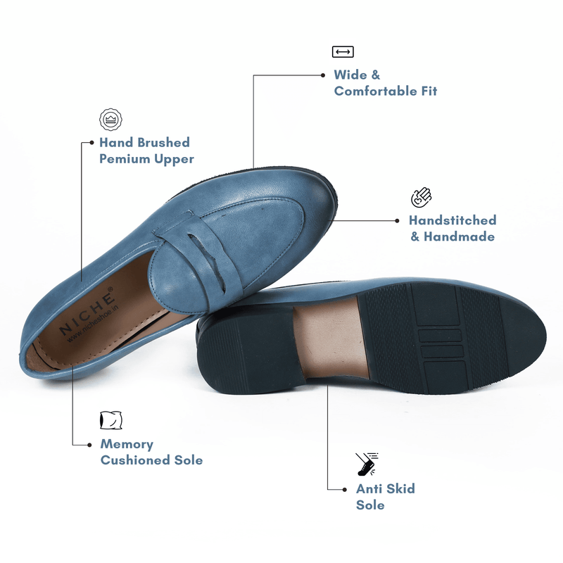 NICHE Elegant Blue Penny Loafers