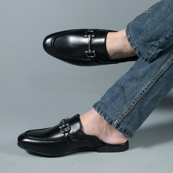NICHE Black Comfy Horsebit Mule