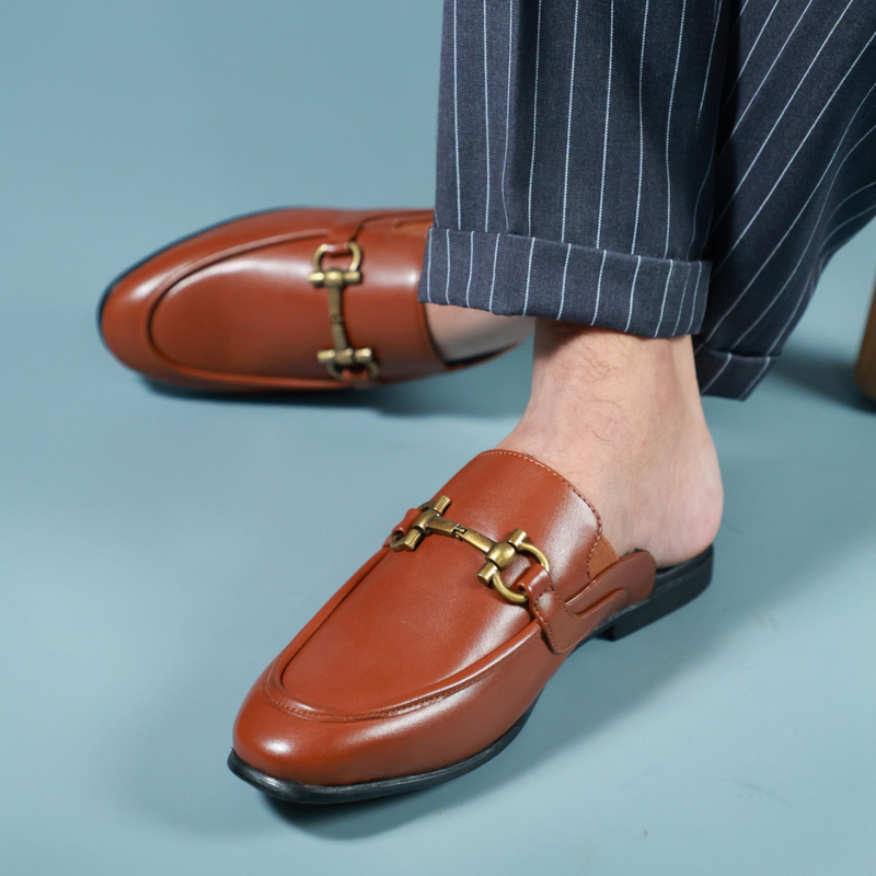 NICHE Tan Brown Comfy Horsebit Mule