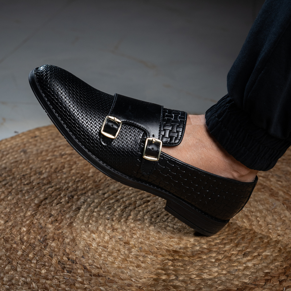 NICHE Black Roman Double Monk Slip-Ons