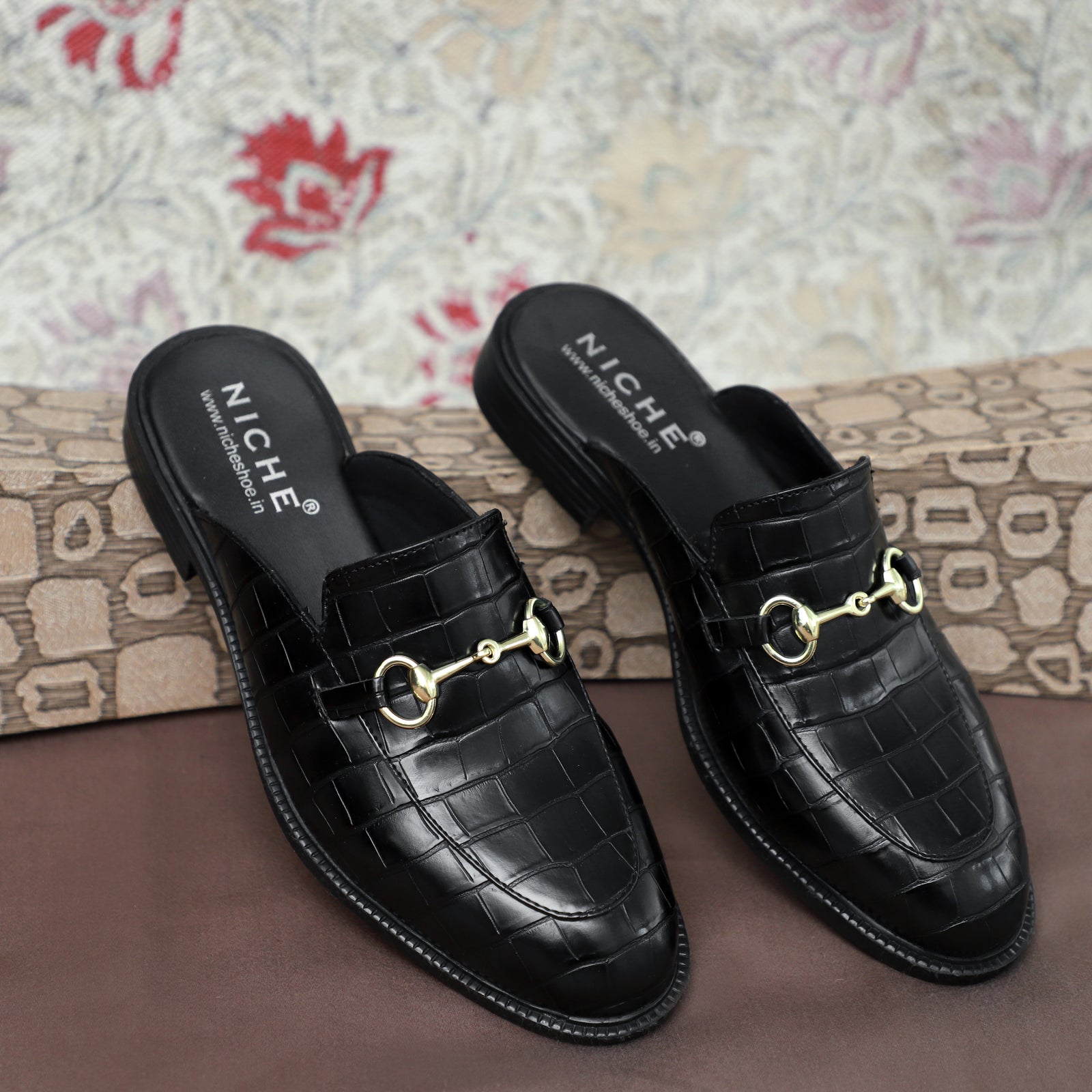 NICHE Black Cro-Co Pattern Mule