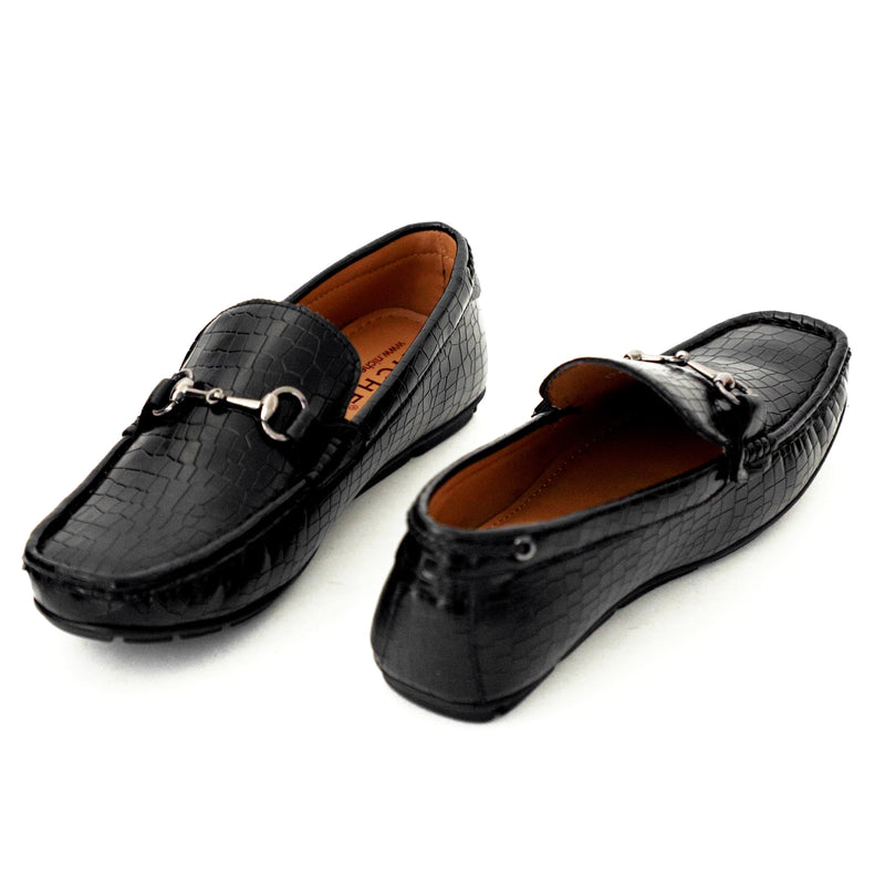 NICHE Black Marvel Croco  Moccasin - Drving loafer