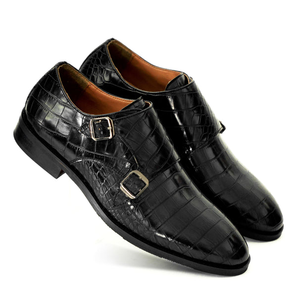 NICHE Black Fab Croco Double Monk