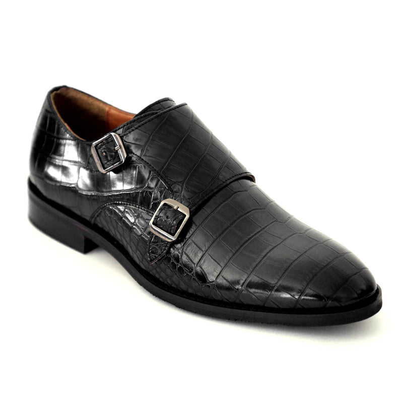 NICHE Black Fab Croco Double Monk