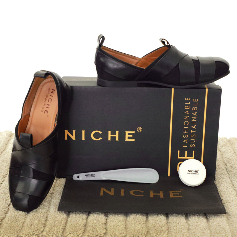 NICHE Black Nawab Designer Sandal