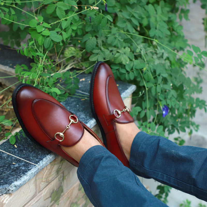 NICHE Cherry Brown Horsebit Loafers