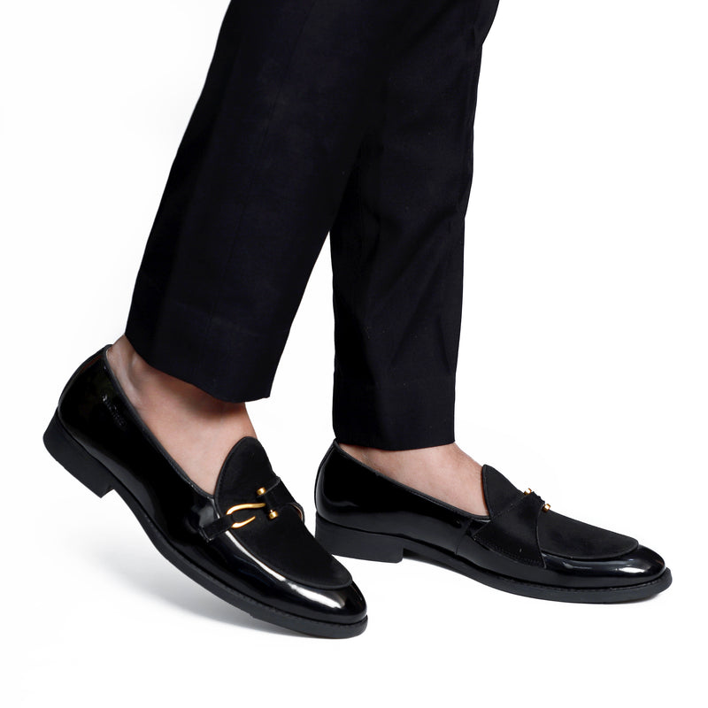 NICHE Black Patent Dazzle Hooked Loafers