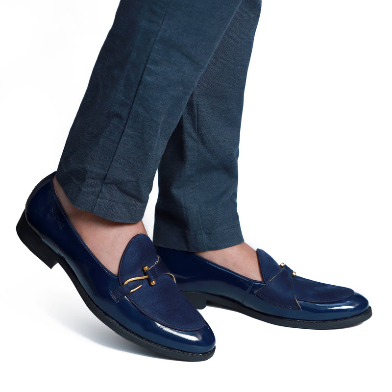 NICHE Blue Patent Dazzle Hooked Loafers