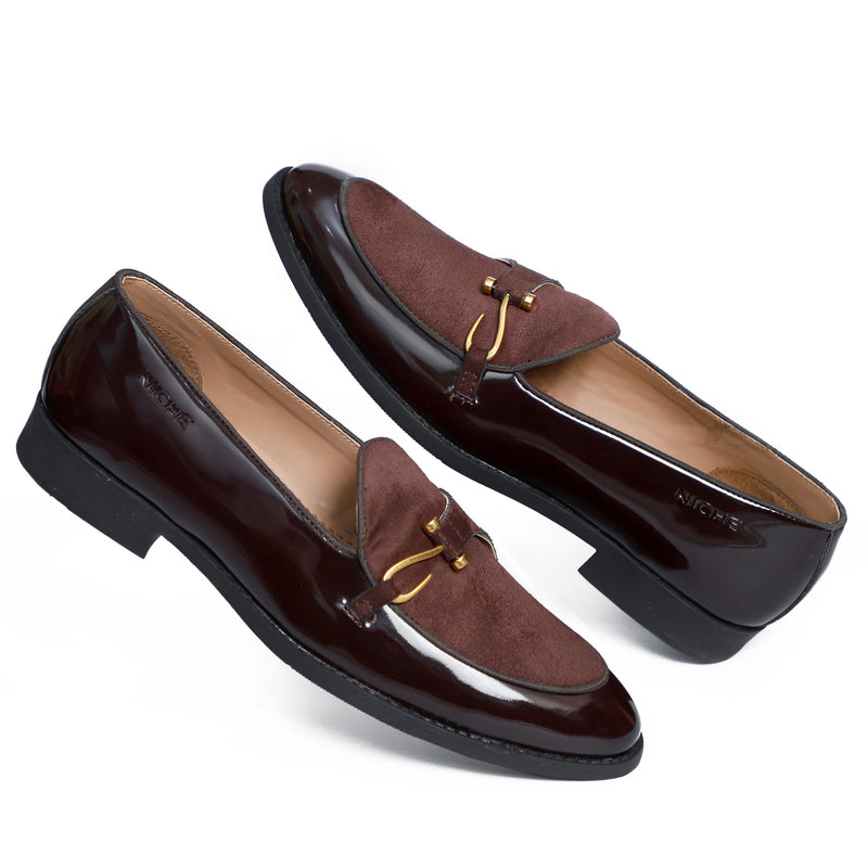 NICHE Brown Patent Dazzle Hooked Loafers
