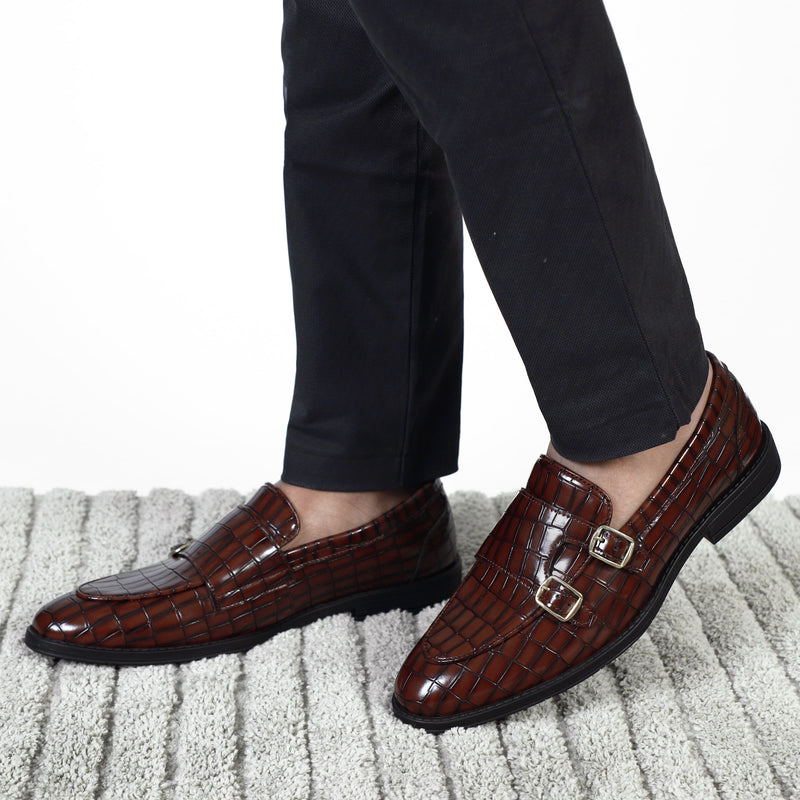 NICHE Cherry Crco Pattern Luxurious Double Monk Slipons