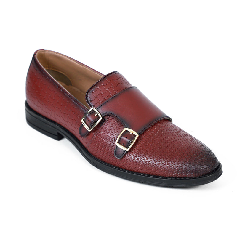 NICHE Cherry Brown Roman Double Monk Slip-Ons