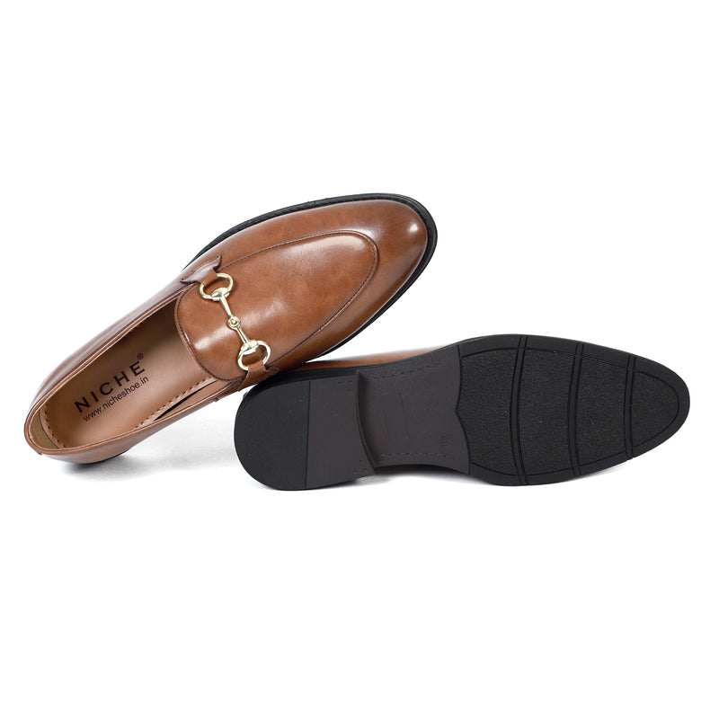 NICHE Tan Horsebit Loafers