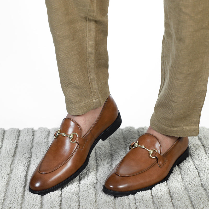 NICHE Tan Horsebit Loafers