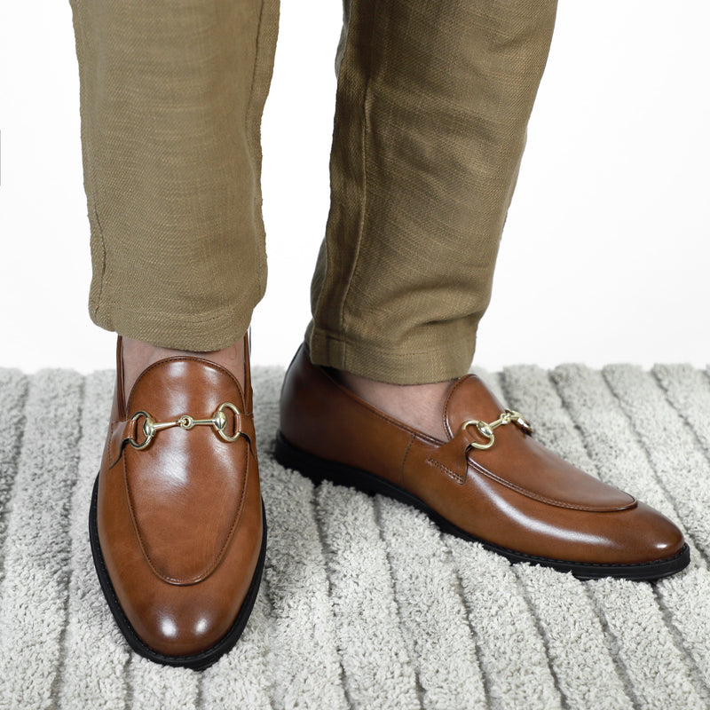 NICHE Tan Horsebit Loafers