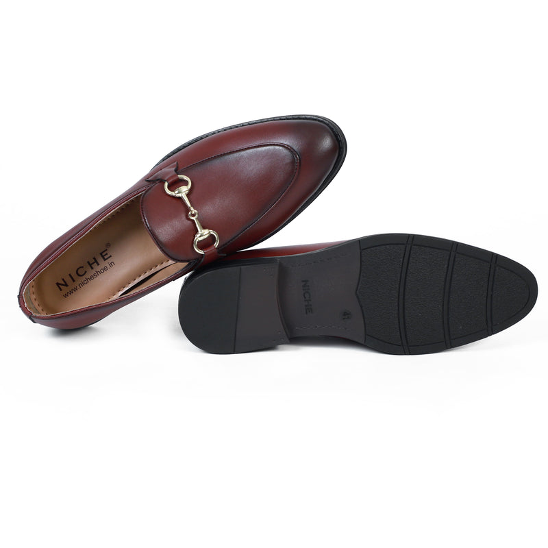 NICHE Cherry Brown Horsebit Loafers