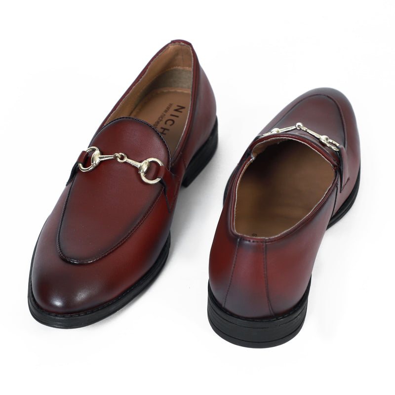 NICHE Cherry Brown Horsebit Loafers