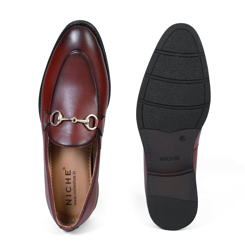 NICHE Cherry Brown Horsebit Loafers