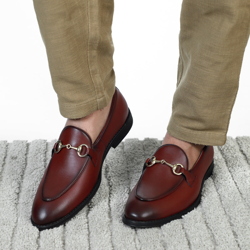 NICHE Cherry Brown Horsebit Loafers