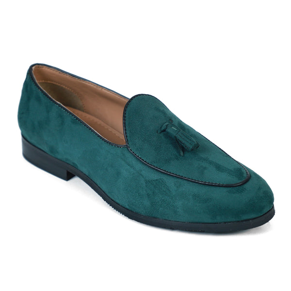 NICHE Green Suede Tassel Loafers