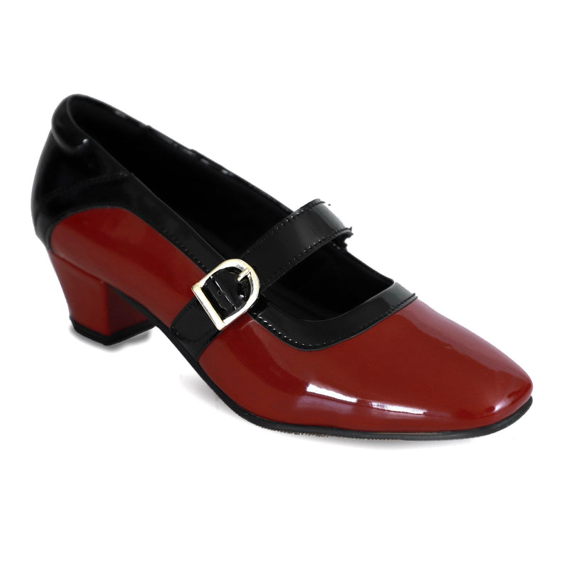 NICHE Women French Wine-Black Low Heel Pumps