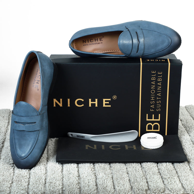 NICHE Elegant Blue Penny Loafers