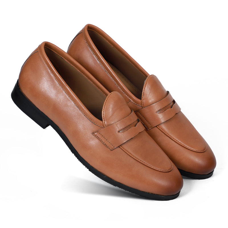 NICHE Elegant Tan Penny Loafers - Main Image