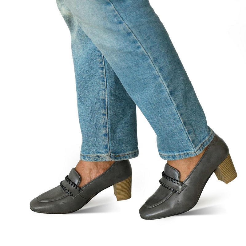 NICHE Women Classic Mid Block Heels - Gray