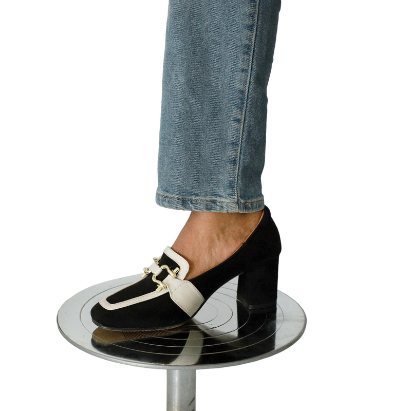 NICHE Women Black Suede Block Heels