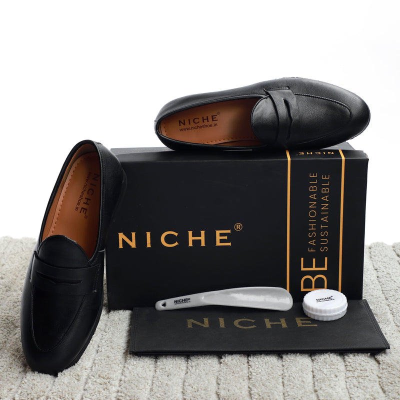 NICHE Elegant Black Penny Loafers