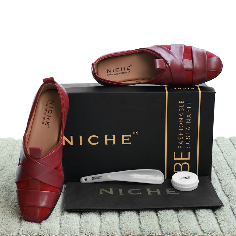 NICHE Burgundy Nawab Designer Sandal