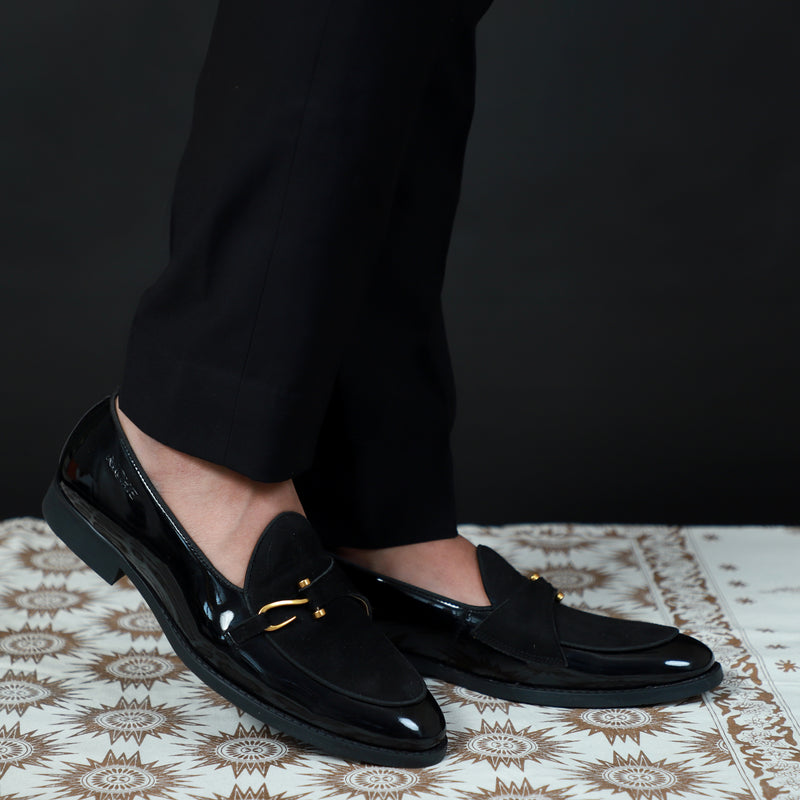 NICHE Black Patent Dazzle Hooked Loafers