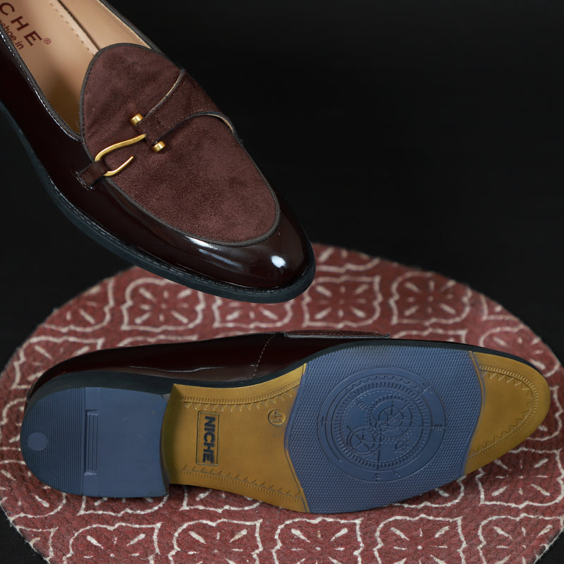 NICHE Brown Patent Dazzle Hooked Loafers