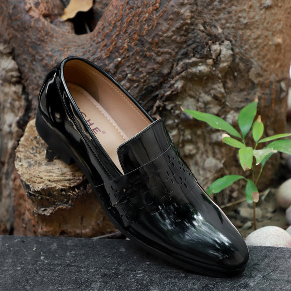 NICHE Black Patent Designer Vamp Loafers
