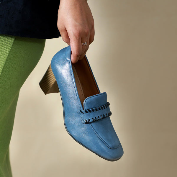 NICHE Women Classic Mid Block Heels - Blue