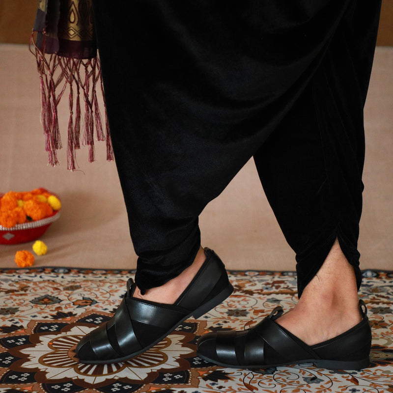 NICHE Black Nawab Designer Sandal