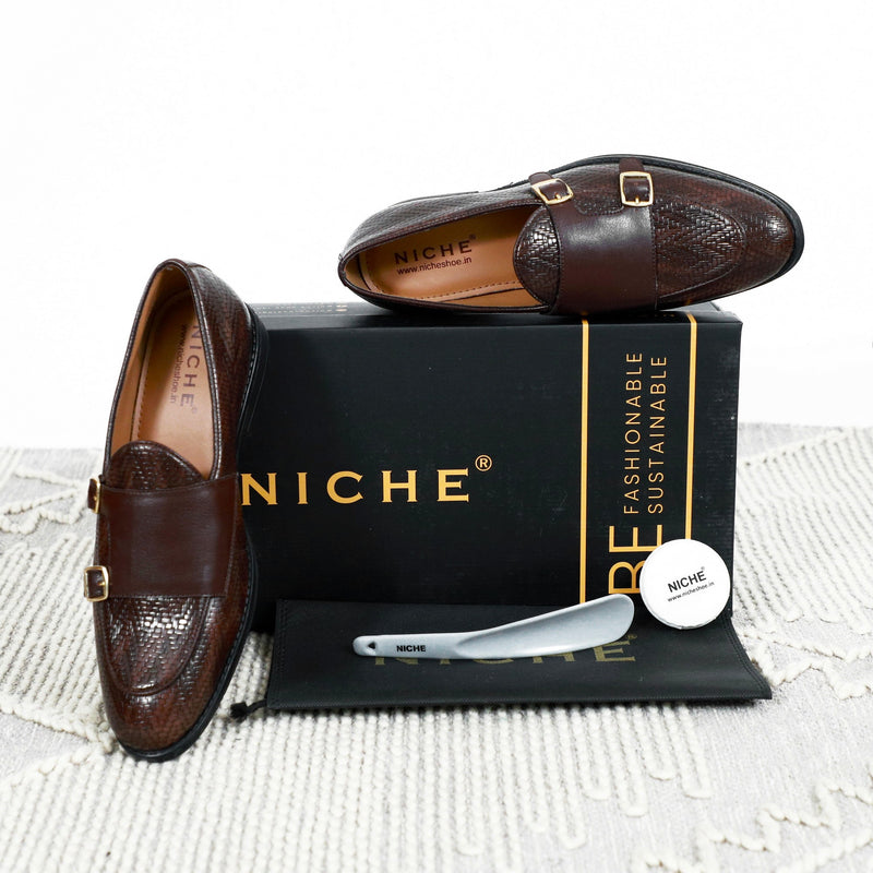 NICHE Textured Vogue Double Monk Slipons