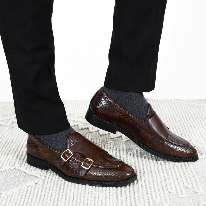 NICHE Textured Vogue Double Monk Slipons