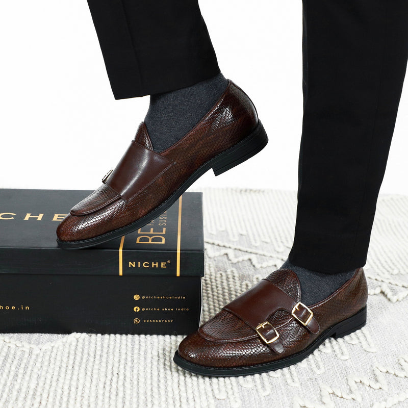 NICHE Textured Vogue Double Monk Slipons