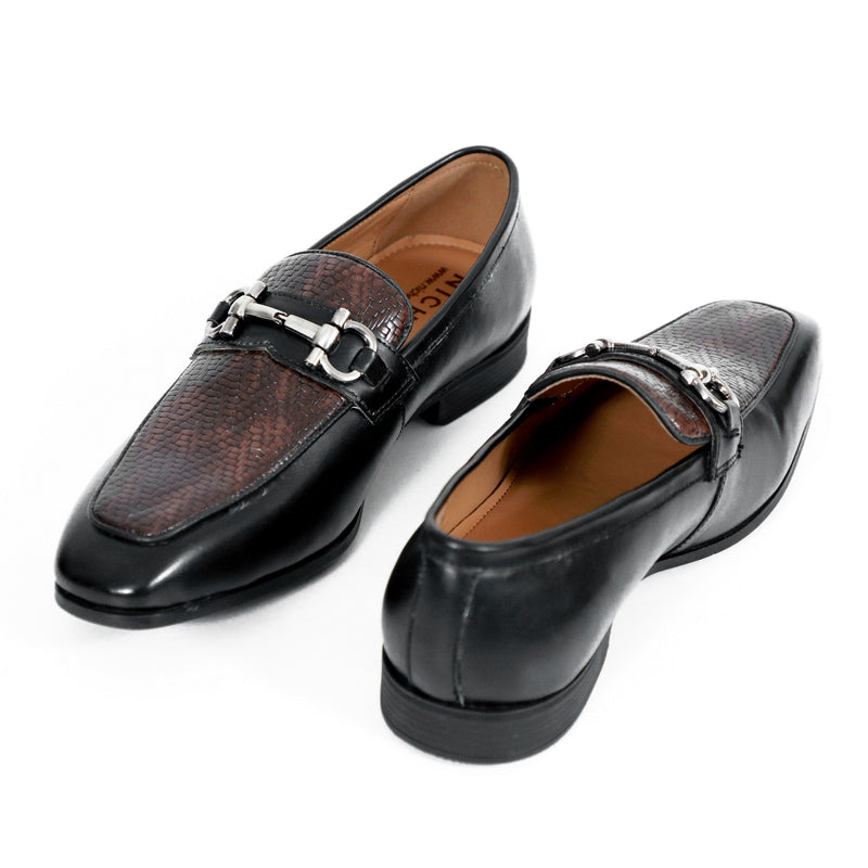 NICHE Black Wine Dual Tone Braided Horsebit Loafers