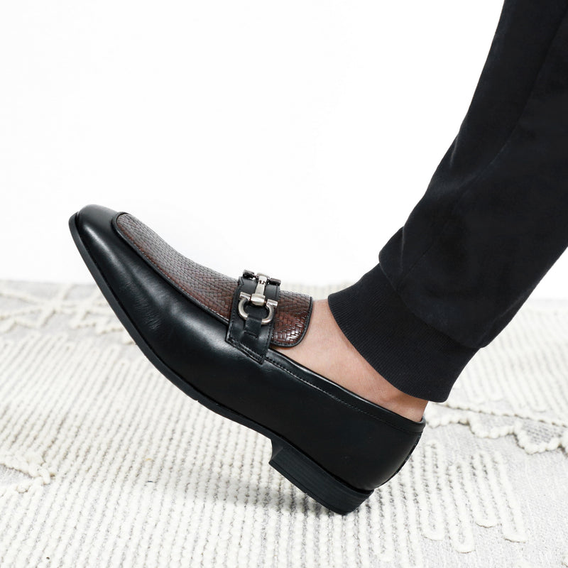 NICHE Black Wine Dual Tone Braided Horsebit Loafers