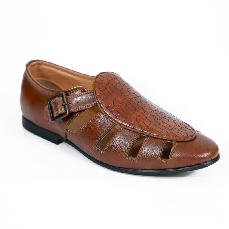 NICHE Tan Croco Maharaja Peshawari Sandal