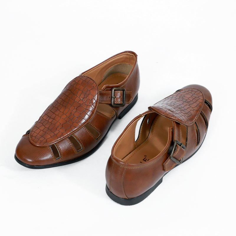 NICHE Tan Croco Maharaja Peshawari Sandal