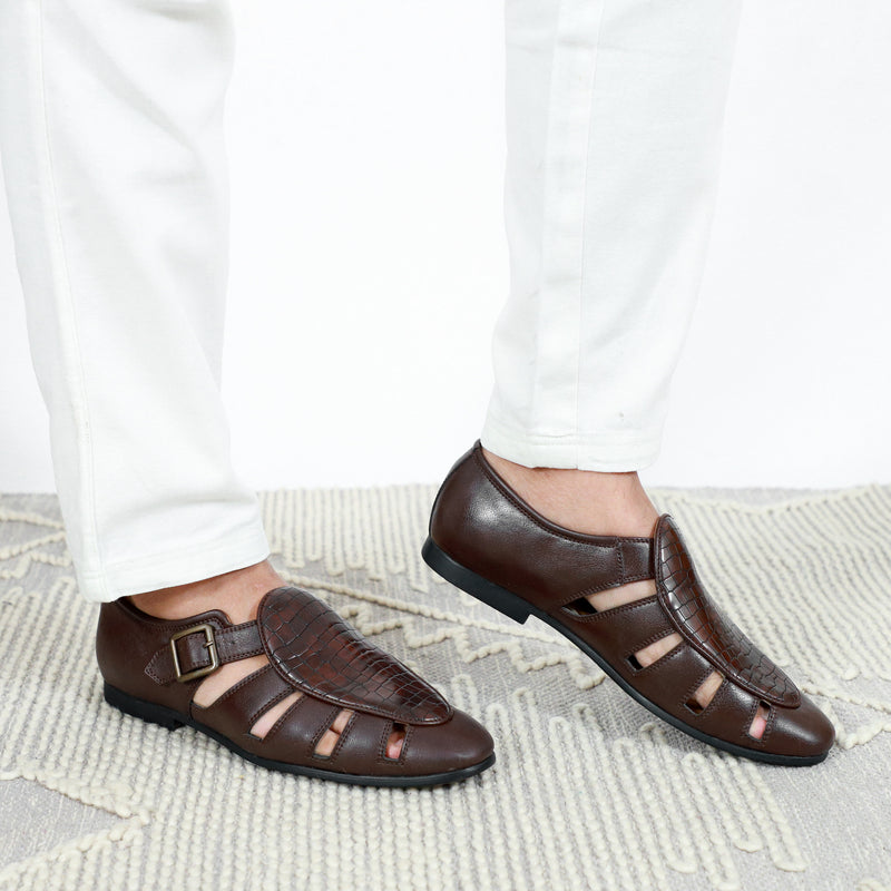 NICHE Cherry Croco Maharaja Peshawari Sandal