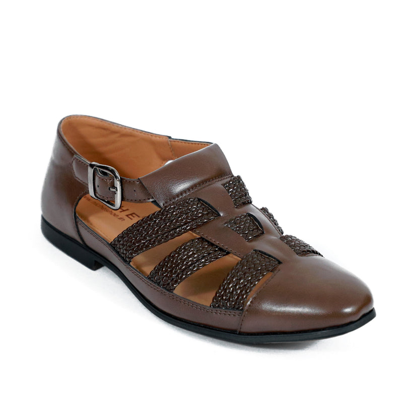 NICHE Brown Hand Braided Unique Designer Sandals