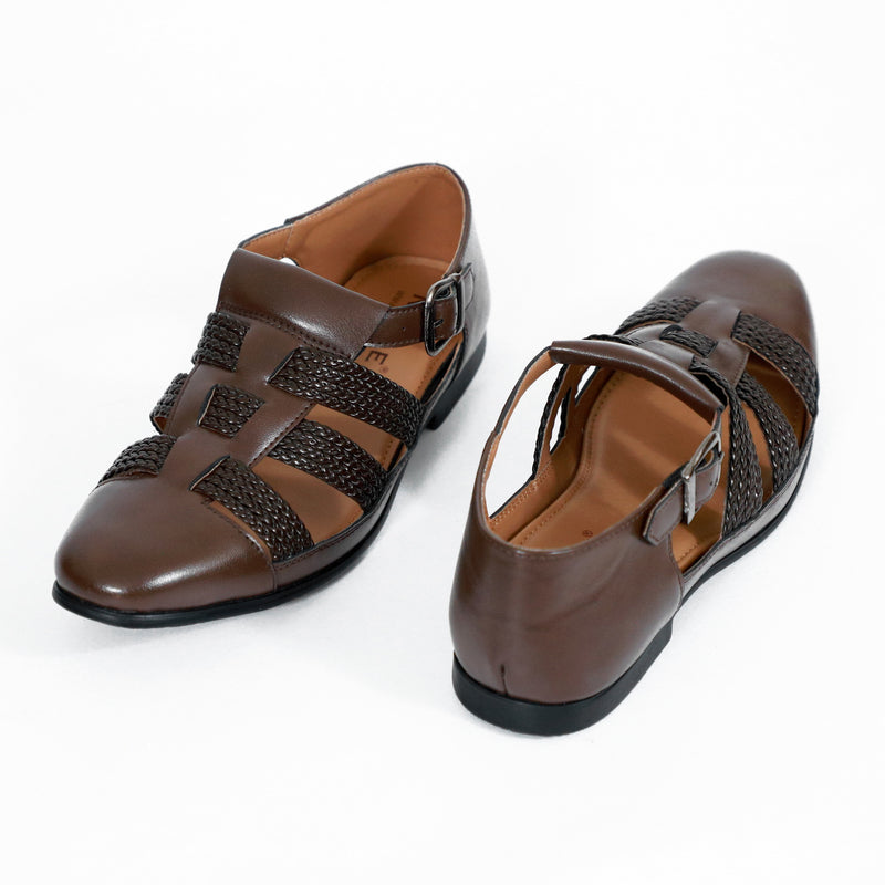 NICHE Brown Hand Braided Unique Designer Sandals