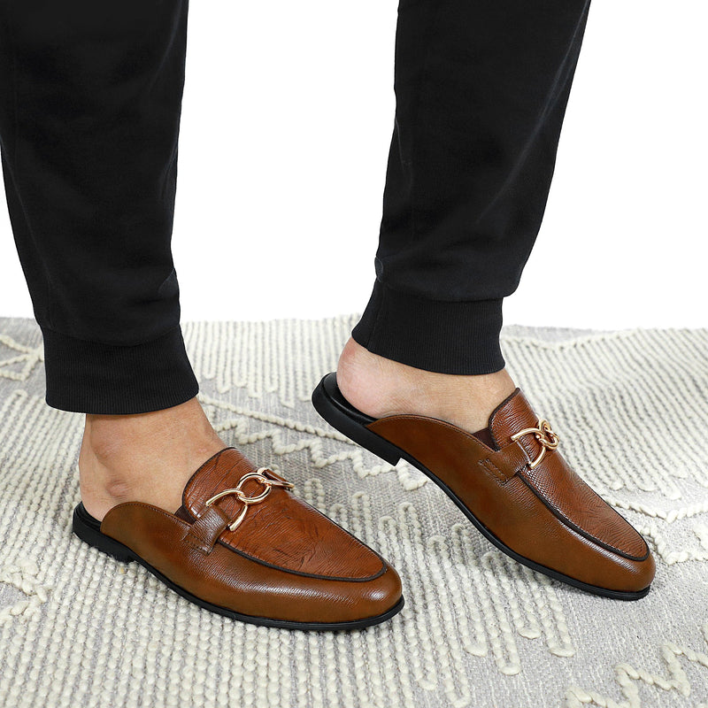 NICHE Tan Brown Designer Horsebit Mule