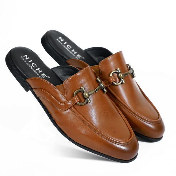 NICHE Tan Brown Comfy Horsebit Mule