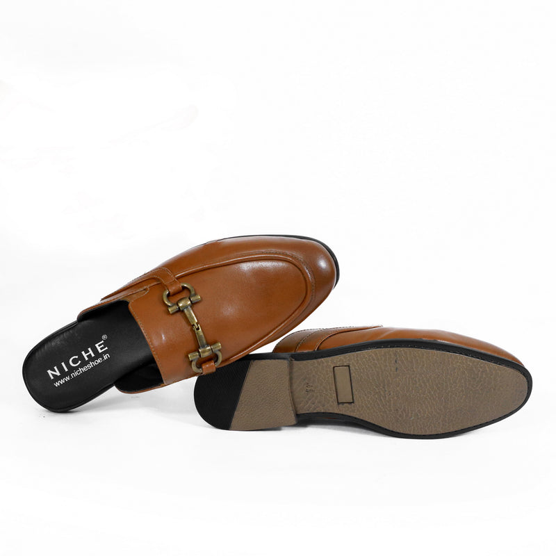 NICHE Tan Brown Comfy Horsebit Mule